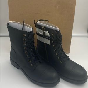 UGG leather shearling lined combat boot